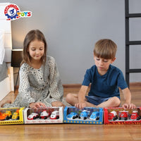 Set de 3 mini vehicule vesele, TechnoK, albastru