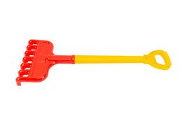 Grebla din plastic, TechnoK, 64 cm, pentru nisip, rosu