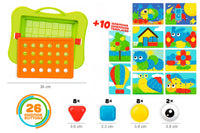 Joc educativ mega mozaic, TechnoK, pentru bebe, 26 pioneze si 10 sabloane