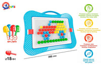 Joc educativ mozaic, TechnoK, 140 de pioneze de 18mm, colorate