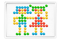 Joc educativ mozaic, TechnoK, 240 de pioneze de 13 mm, colorate