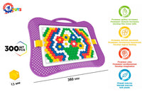 Joc educativ mozaic, TechnoK, 300 de pioneze de 13 mm, colorate