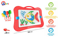 Joc educativ mozaic, TechnoK, 340 de pioneze de 9 mm, colorate