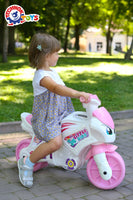 Motocicleta de curse My Little Fancy Bike, TechnoK, alb cu roz