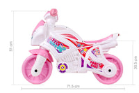 Motocicleta de curse My Little Fancy Bike, TechnoK, alb cu roz