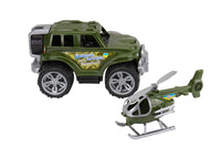 Set de 2 vehicule militare, TechnoK, masinuta de teren si elicopter