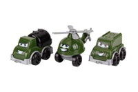 Set de 3 mini vehicule militare vesele, TechnoK, verde