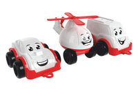 Set de 3 mini vehicule vesele, TechnoK, alb