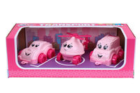 Set de 3 mini vehicule vesele, TechnoK, roz