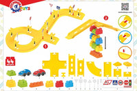 Set de constructie pista cu doua masinute, Technok, 44 piese