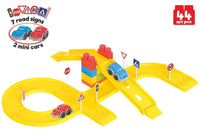 Set de constructie pista cu doua masinute, Technok, 44 piese