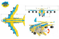 Set de construit metalic, TechnoK, aeronava avion Mriya, 1110 piese